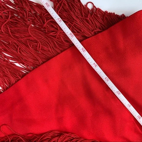 Red Tiered Fringe 1920’s Flapper Dress Small - Picture 13 of 16